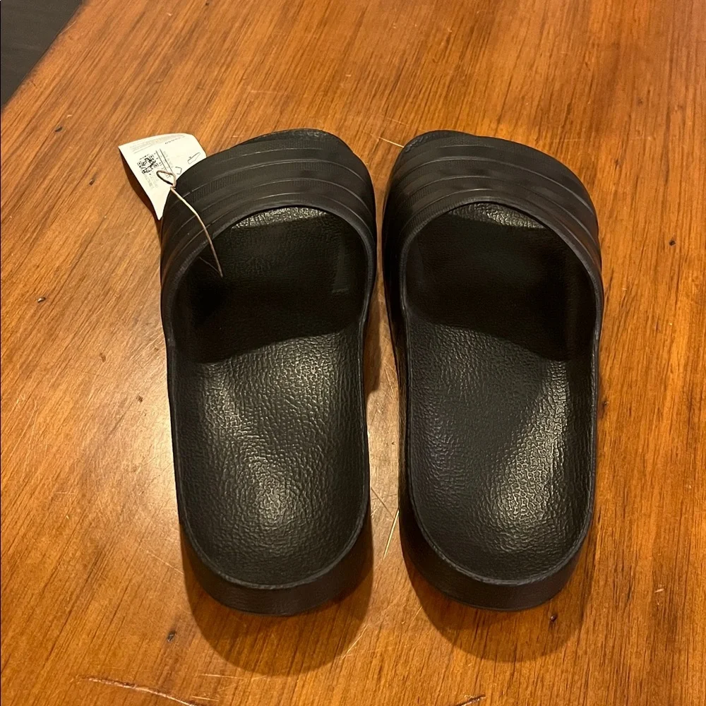 Adidas Adilette Aqua Slides Sandals Shoes black F35550 new Mens Size 10